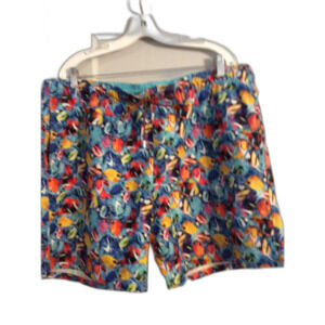Bugatchi XXL Vibrant Multicolor Tropical Fish Swim Trunks Men's Lined